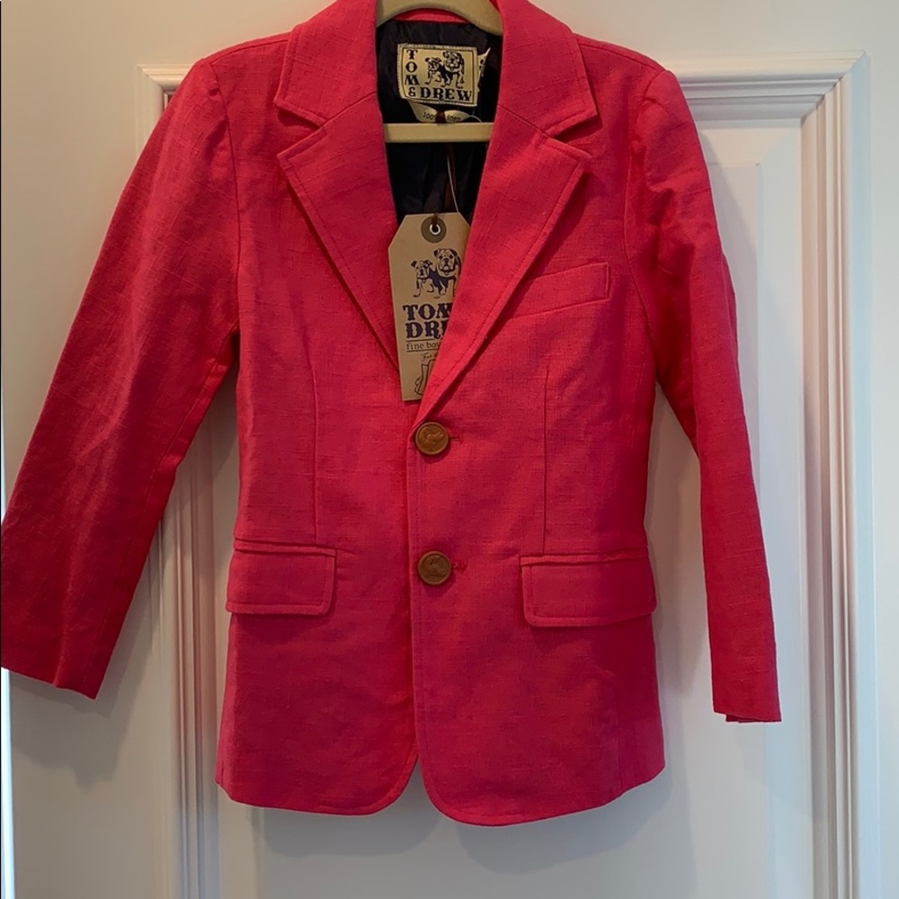 Adorable fushia pink linen sport coat